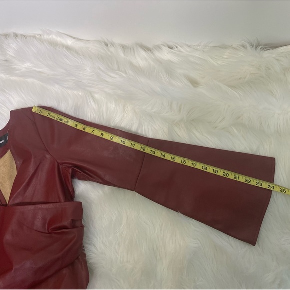 #248 NY&Co Gabrielle Union Leatherette Ruched Dress size S NWT - Picture 12 of 13